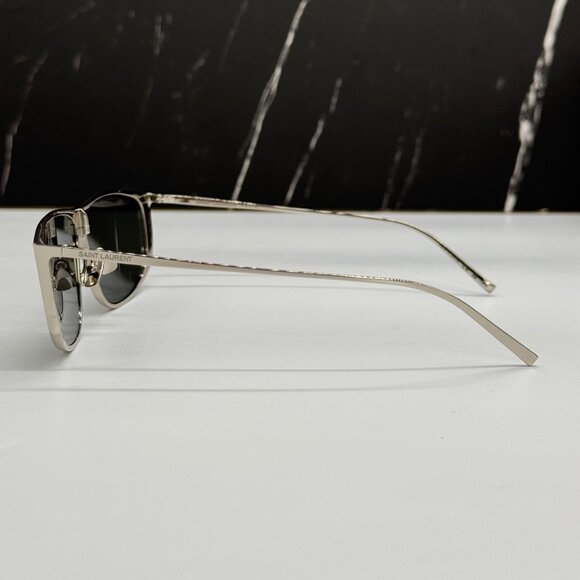 NEW SAINT LAURENT SL605 LUNA 001 SUNGLASSES WOMEN SQUARE SILVER EYEWEAR SL 605 - Picture 7 of 11